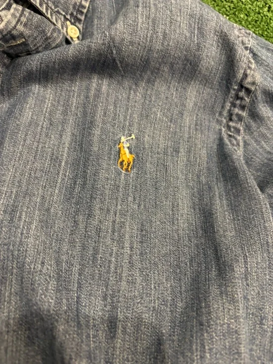 Ralph Lauren Blue Denim Button-Down Shirt - Picture 3 of 4